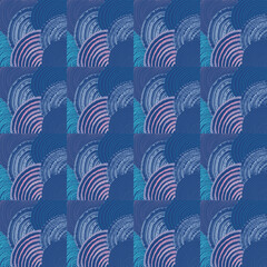 Fabric Seamless pattern blue.geometric