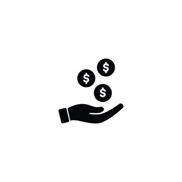 Hand holding money dollar icon vector for web site Computer and mobile app