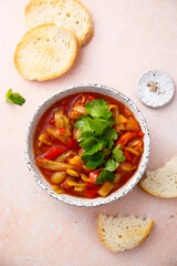 Healthy capsicum ragout with tomato sauce