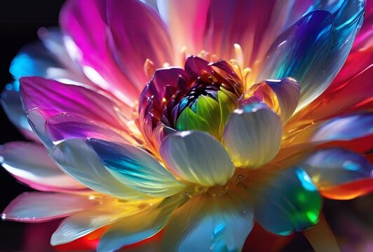 Beautiful multi color flower, closeup of beautiful flower , Beautiful nature creations, Flora, High resolution AI-generated image