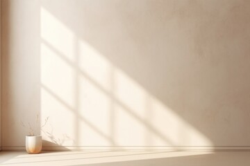 Natural light windows and shadow overlay on wall paper.