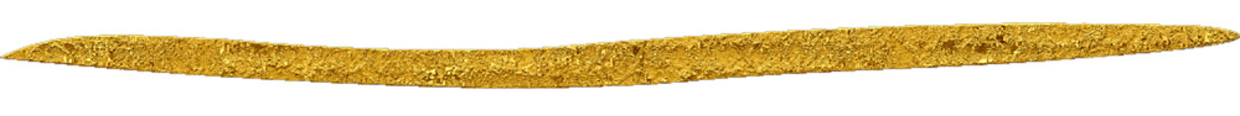 Gold metallic brush stroke, hand drawn line.