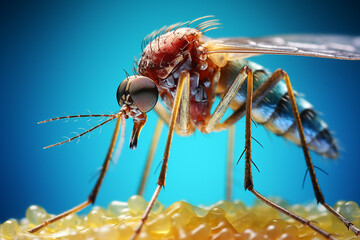 Fototapeta premium Super macro shot of mosquito in full body