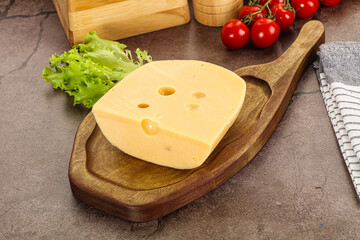 Gourmet Maasdam cheese with hole