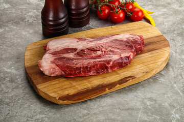 Raw beef chuck roll steak