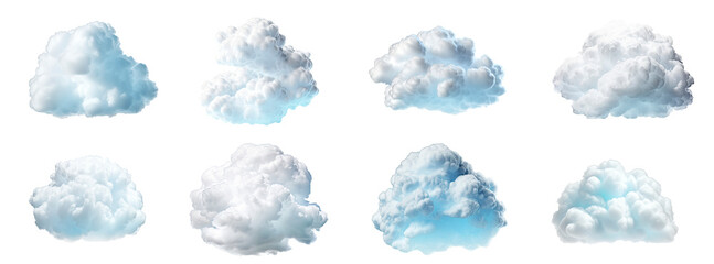 Set of cloud isolated on transparent background. - obrazy, fototapety, plakaty