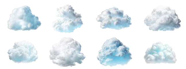 Foto op Canvas Set of cloud isolated on transparent background. © MdKamrul