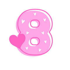 Lovely Pink Valentine Alphabet Letter 8