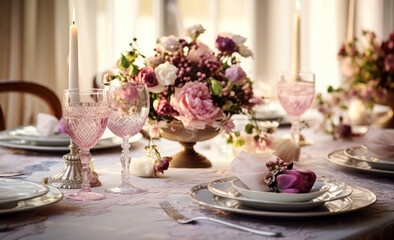 christmas, wedding  table setting