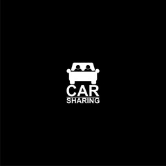 Car sharing icon isolated on dark background