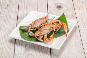 Yummy boiled crab in the plate