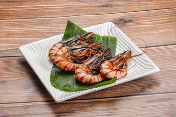 Cooked tiger prawn in the pate