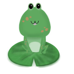 green frog doodle for kid