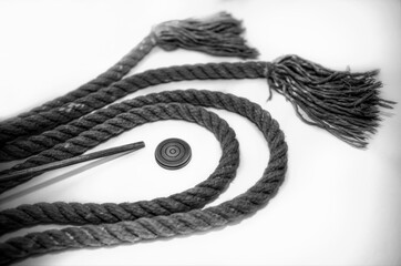Sports rope belt for martial arts capoeira and saxixi, bagueta, dobrao, for capoeira music