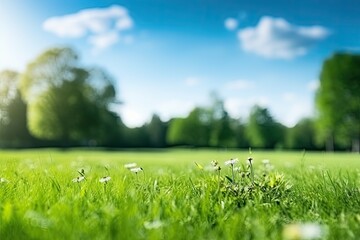 green grass and blue sky