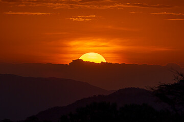 sunset in the mountains