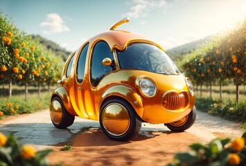 a car designed to look like a honey pot