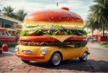 a car designed to look like a burger