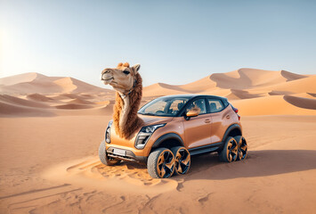 a cute car designed to look like a camel