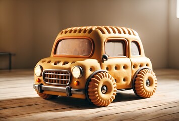 a cute car designed to look like a biscuit