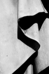 Close up abstract of a statue in black and white