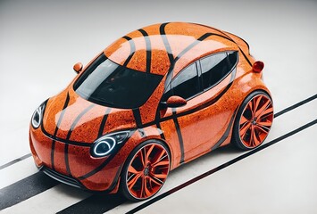 A car designed to look like a basketbal