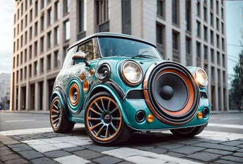 Fotobehang a car designed to look like a speaker © Meeza