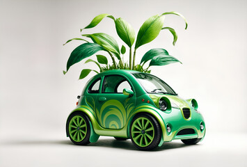 a car designed to look like a lush green plant