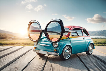 a car designed to look like a pair of sunglasses