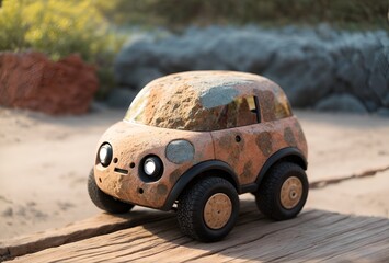 a car designed to look like a rock