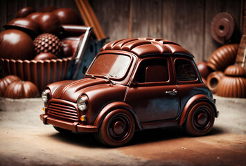 a cute car designed to look like a piece of chocolate