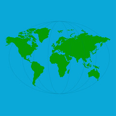 world map on a blue background