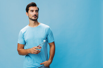 Man drink t-shirt smile water studio bottle © SHOTPRIME STUDIO