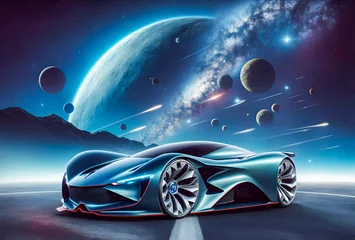 Foto op Canvas a car designed to resemble a rocket style © Meeza