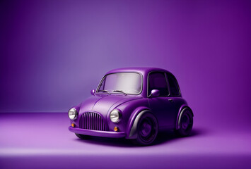 a cute purple car set against a purple background