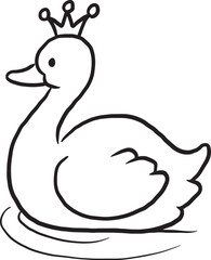 Fototapeta premium duck cartoon cute lines