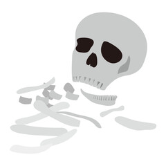 崩れた骸骨のイラスト素材