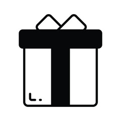 A beautiful wrapped gift box with decorative ribbon bow, an icon of gift box