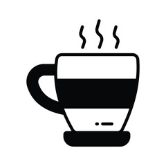 A hot tea cup vector icon design, hot beverage concept