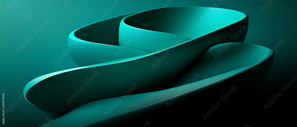 Poster abstract background green curves of paper folding origami with the concept of automotive innovation 