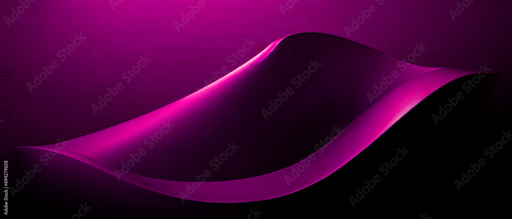 Poster 3d abstract background of purple curve wave in paper roll concept and music creation ideas with soun