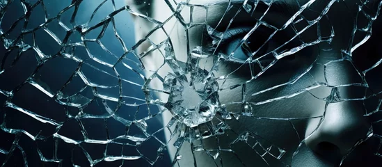 Fototapeten Cracked glass shelters shattered soul. © 2rogan