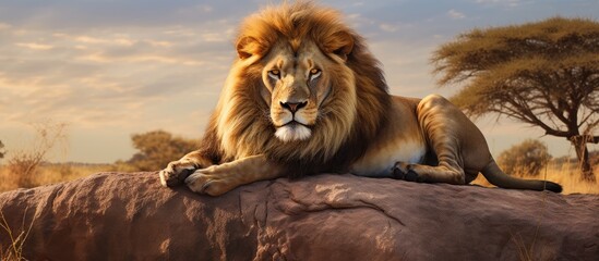 Serengeti, Tanzania's large lion from Africa.