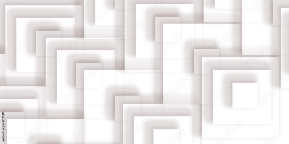 Poster abstract background with lines and square shape geometric pattern light gray and white seamless tech