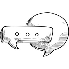 chat bubble handdrawn illustration