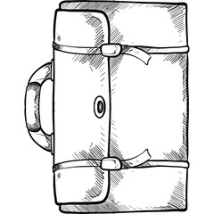 briefcase handdrawn illustration