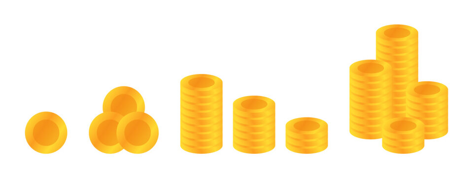 vector pile of shiny gold coins