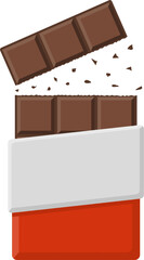 vector of a broken chocolate bar