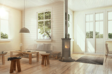 Mein Sommerhaus (Gestaltung) - 3D Visualisierung - obrazy, fototapety, plakaty