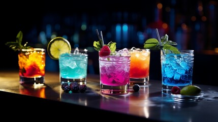 Embrace the art of cocktail crafting with a beautifully garnished drink, its vibrant colors and...